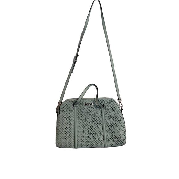 KATE SPADE Newbury Lane Caining Grace Blue Bag Rachelle Tote Cutouts - Picture 1 of 10